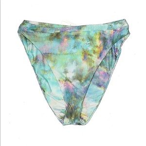 BECCA High Waisted High Leg Bikini Bottom in Tie-Dye Size Medium